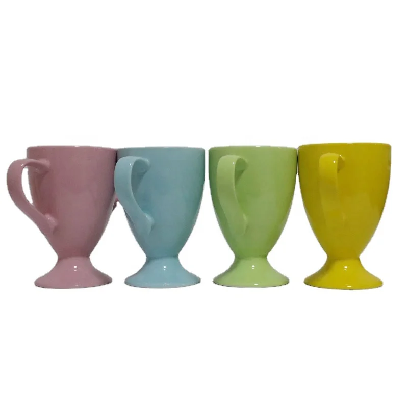 Promotional Blank Big C Handle Ceramic Trophy Mug  Gift Item Custom Logo Printing Ceramic Bulk Cheap Wholesale Tea Cups