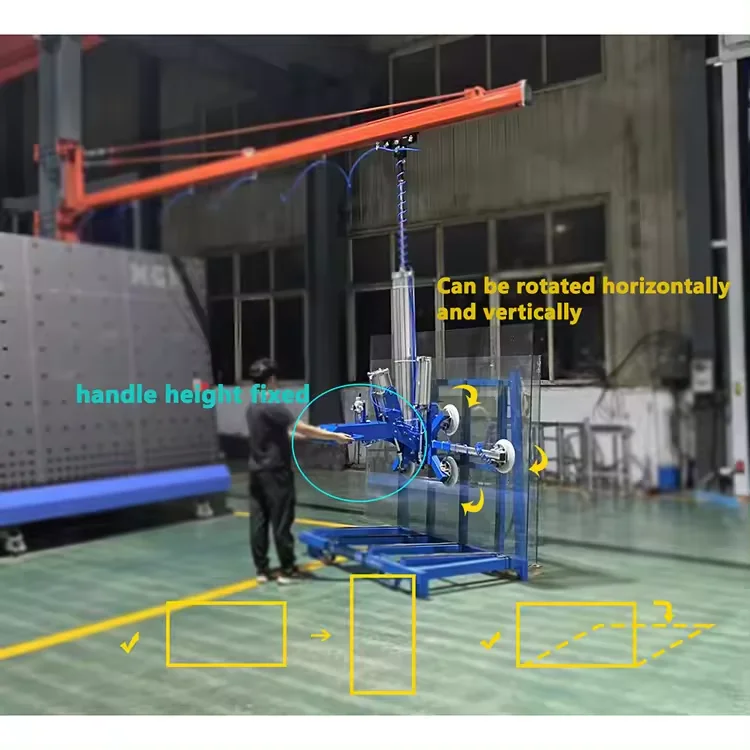 Durable 400kg 600kg Float Glass Cantilever Crane with Vacuum Gripper Steel Glass Lifter