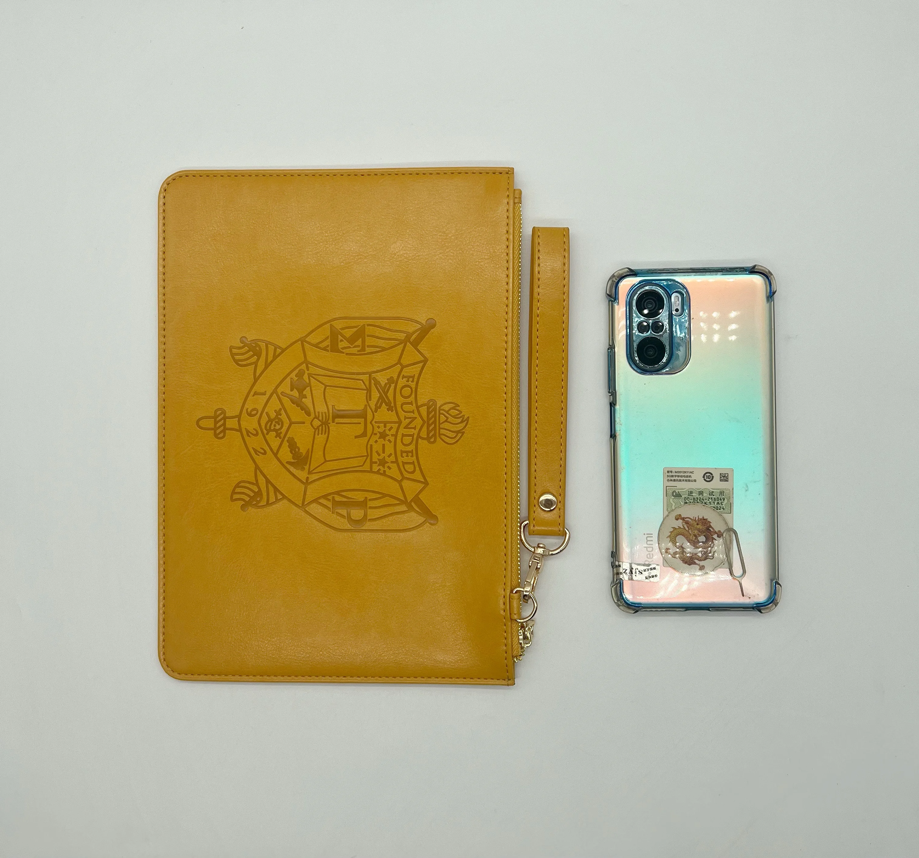 2024 Newly Design Valentines Gifts DST Large Leather Clutch Wristlet Large Zeta Phi Beta Sorority Wristlet Bag with Strap