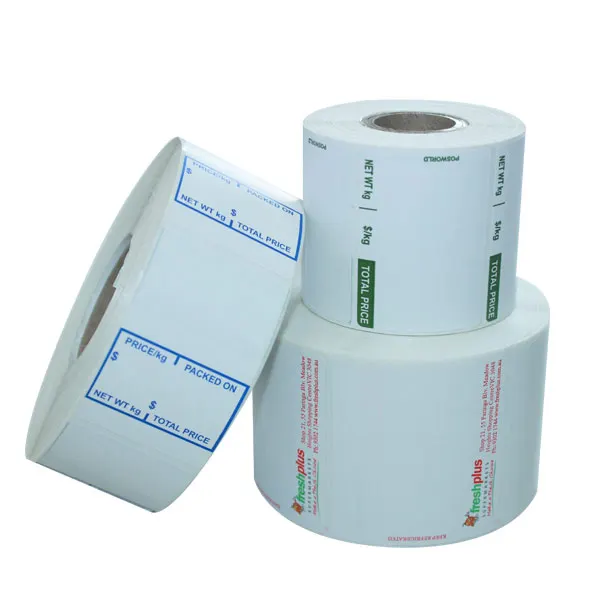 50x30 Wholesale Custom industrial roll thermal label sticker adhesive labels roll