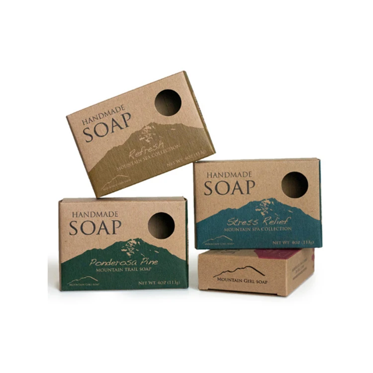 Wholesale Luxury Fashion Color Printing Soap Box Packaging cardboard With Window Customized Cosmetic Kraft Paper Box With Logo