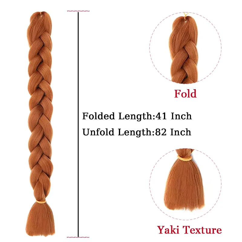 Hot Sale High Quality 82inch 165g Synthetic Hair Extensions Jumbo Braiding Hair in Soft Material Yaki Style for Braids
