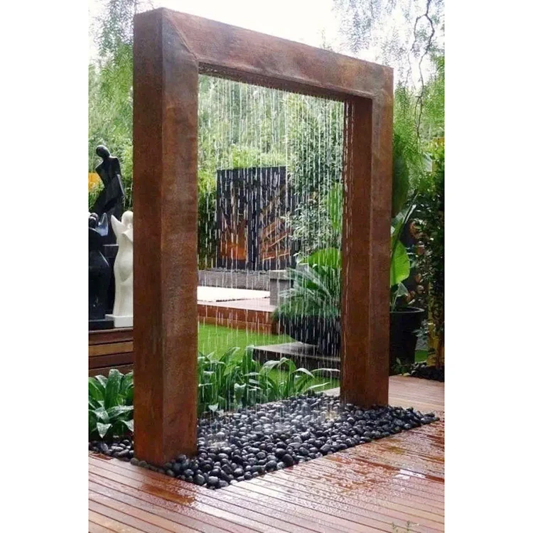 
New trend oriental garden pond decorations corten steel pool wate fountains and waterfalls 