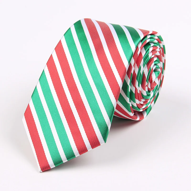 Christmas Tie Fashion 7.5cm Silk Green Red Snowman Tree Santa Claus Jacquard Necktie for Men Gift Festival Party Ties