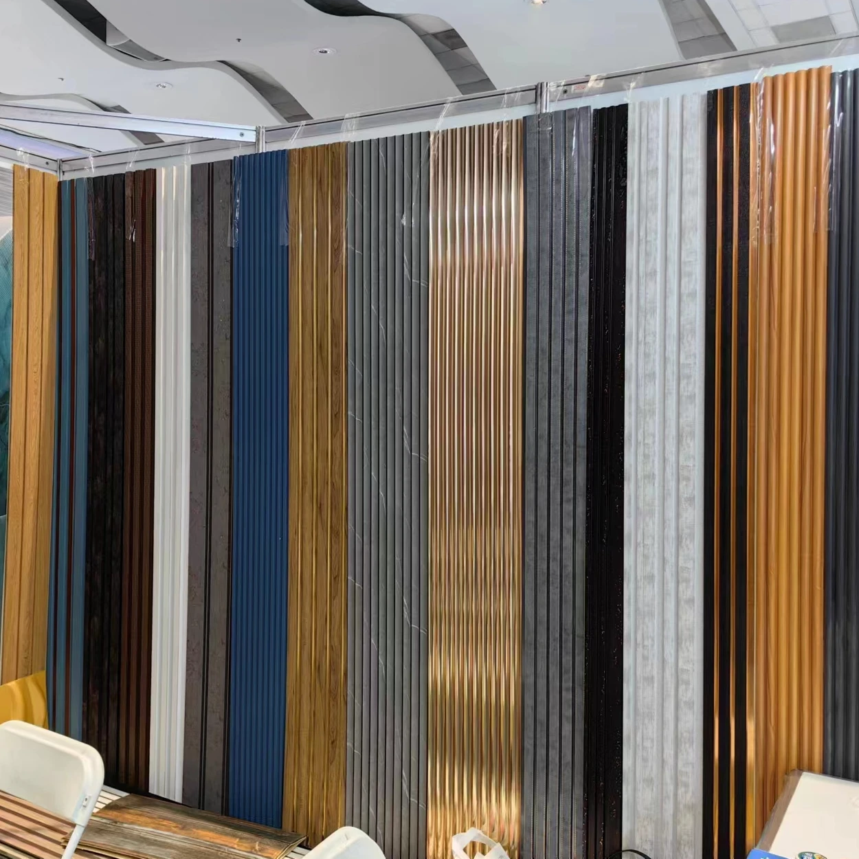 120*12mm Cornice Baseboard Moulding Waterproof Interior 3D Wood Color Decoration PS Wall Panels