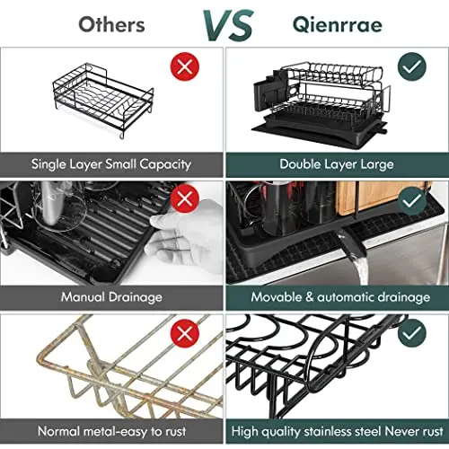 Hot selling dish drainer dryer rack tableware drain basket stainless steel dish drying rack for made in China