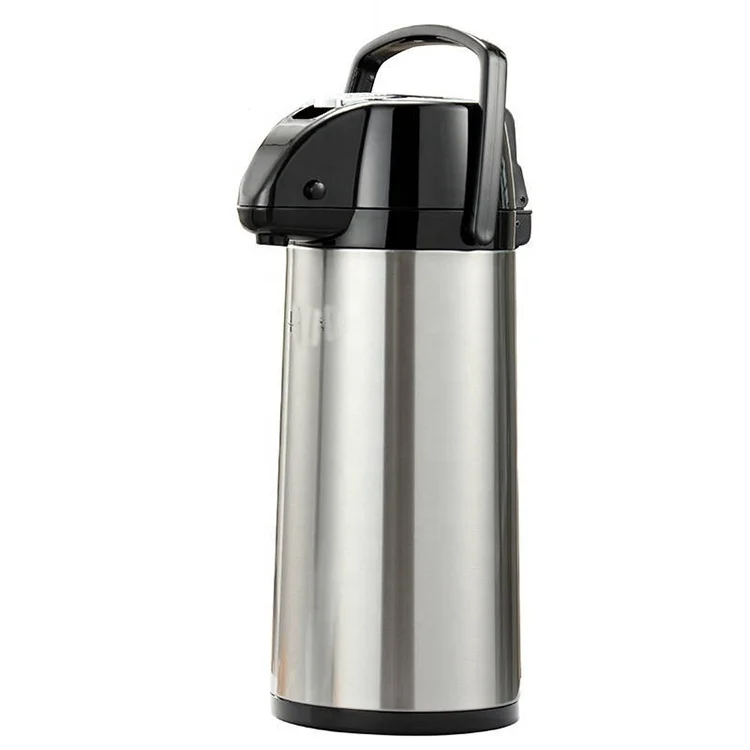 Wholesale Metal Heat Preservation Stainless Steel Bucket Heat Insulation Bubble Tea Water Vacuum Flask Pump Thermos