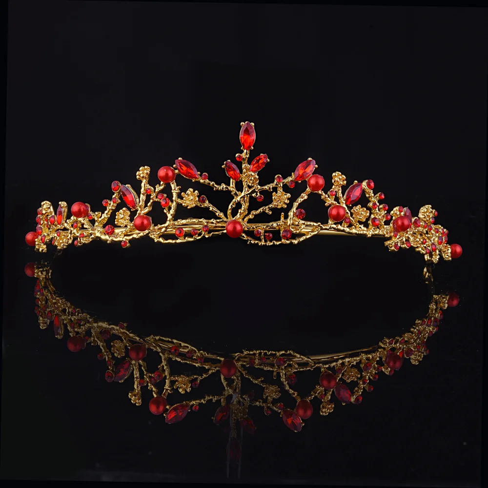 ZHG1020 Fashion Pearls Crown Wedding Bridal Jewelry Accessories Bride Pageant Prom Princess Tiaras Crowns