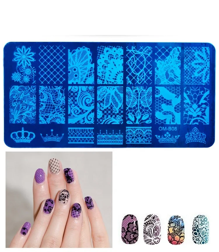 12 Styles DIY Nail Beauty Stainless Steel Nail Art Stamp Tools nail art template Metal Stamping Plates