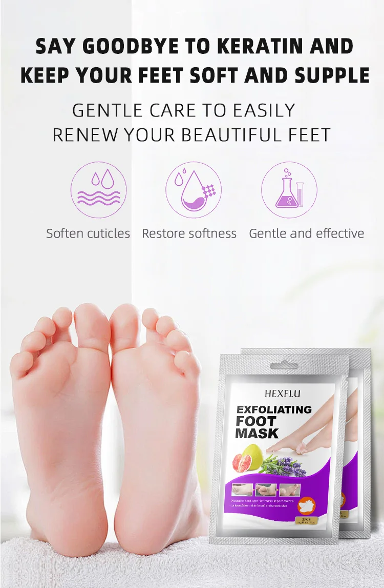 Best seller Foot mask  Exfoliating Scrub Pedicure Spa Socks Foot Peel mask Feet Care For Heels Remove Dead Skin Moisturizing