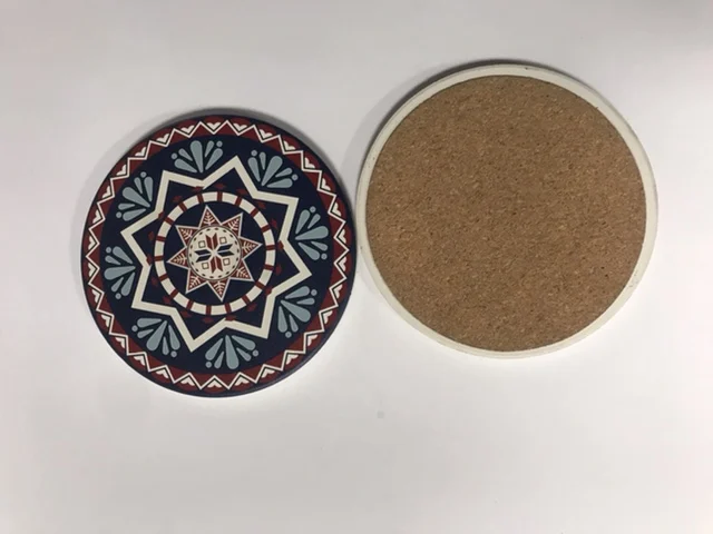 China factory 90mm hot sale round shape custom logo ceramic coaster