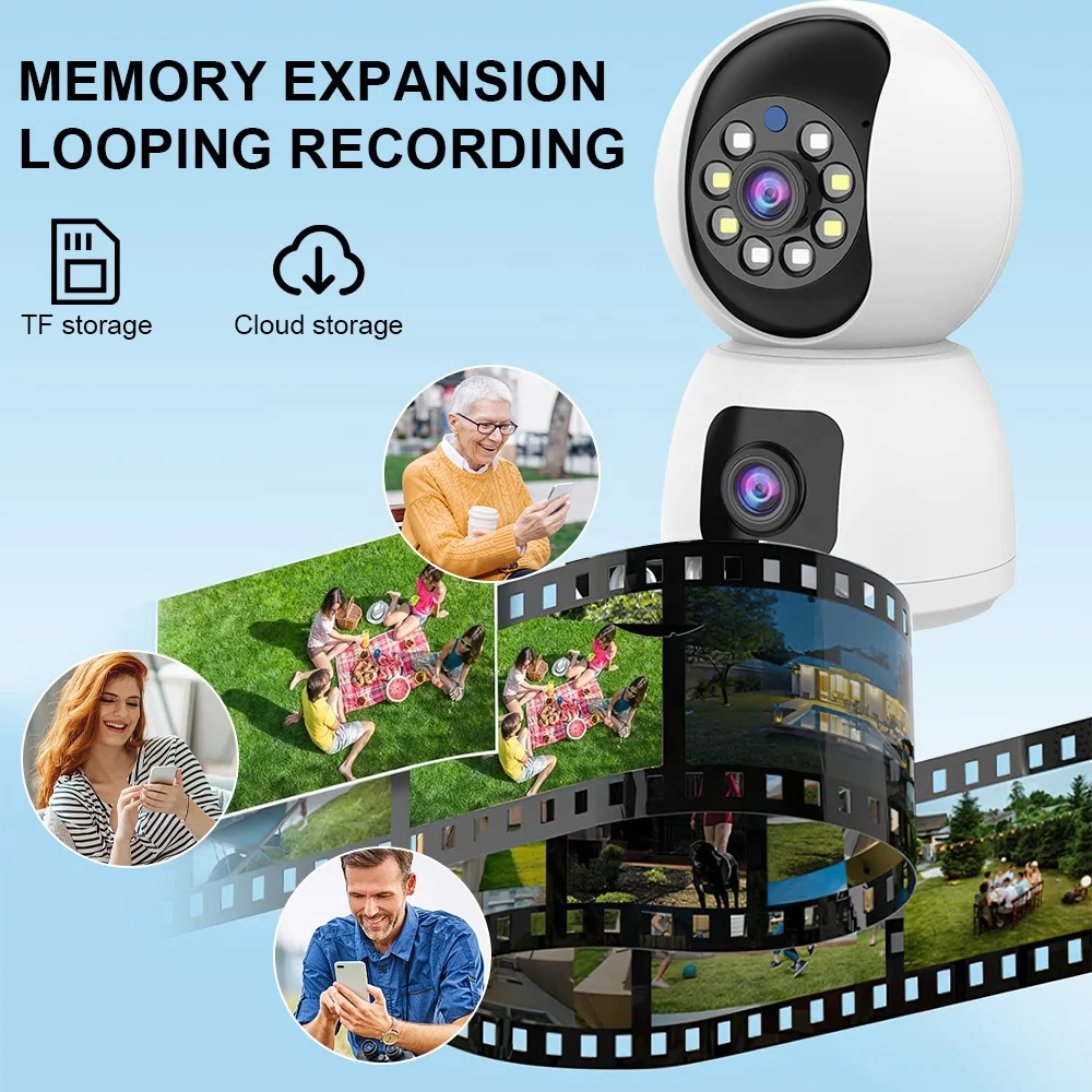 K12 Dual HD Wifi Baby Camera Monitor with Auto Tracking Night Vision Indoor Mini CCTV Home Security Cam Wireless IP Camera