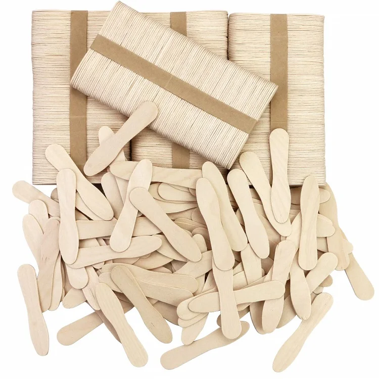 Low MOQ new wooden ice cream scoop magnum spoons/sticks with logo
