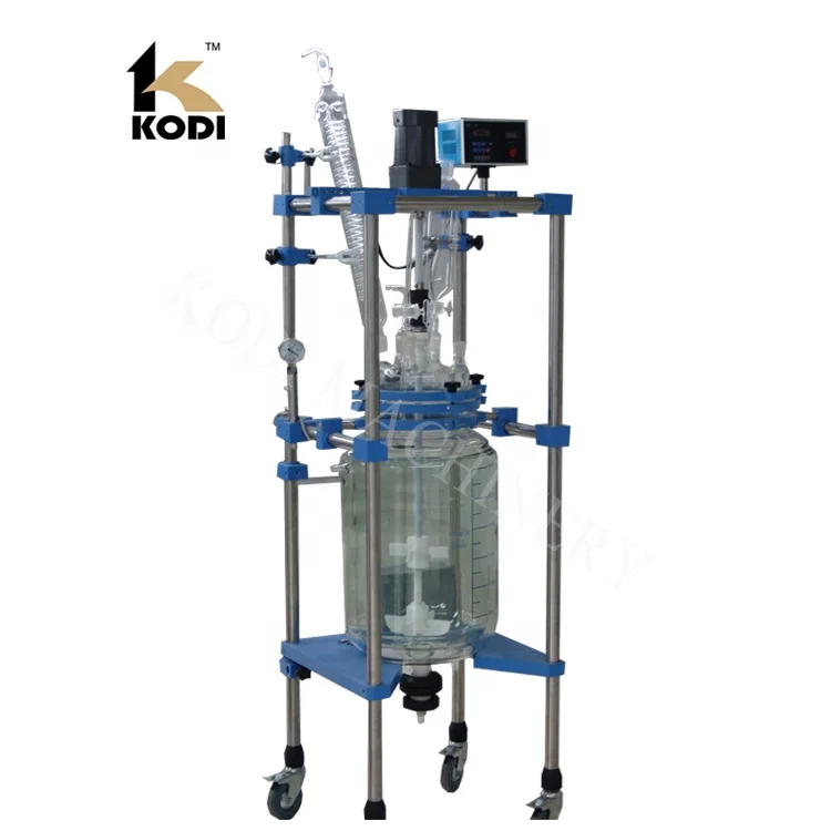 PGR Model Double Layer Borosilicate 3.3 glass reactor Jacketed Glass Lined Reactor