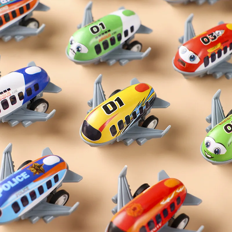 5.2cm Simulation Mini Alloy Passenger Plane Toy Unisex Inertia Effect with Return Force for Kids Vinyl Taxi Model