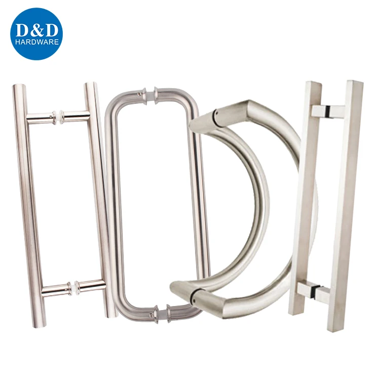 Stainless steel silver D type back to back pull handle for Glass Main Door Pull Handle Hardware