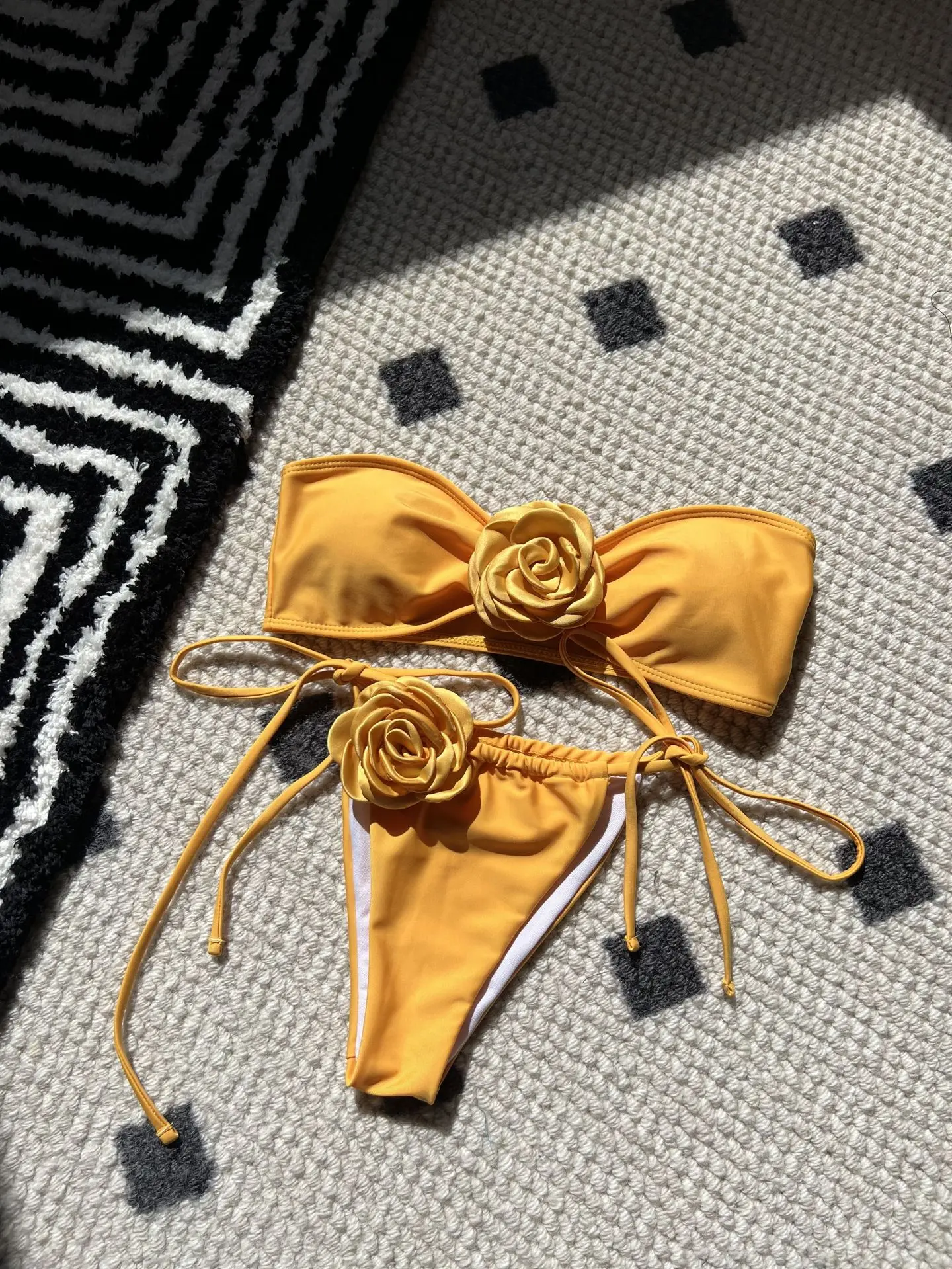 Sexy Two Piece Bikinis Suits Female Beachwear Swimsuit Bathing Suits Pool Bather Rose Bikini Set