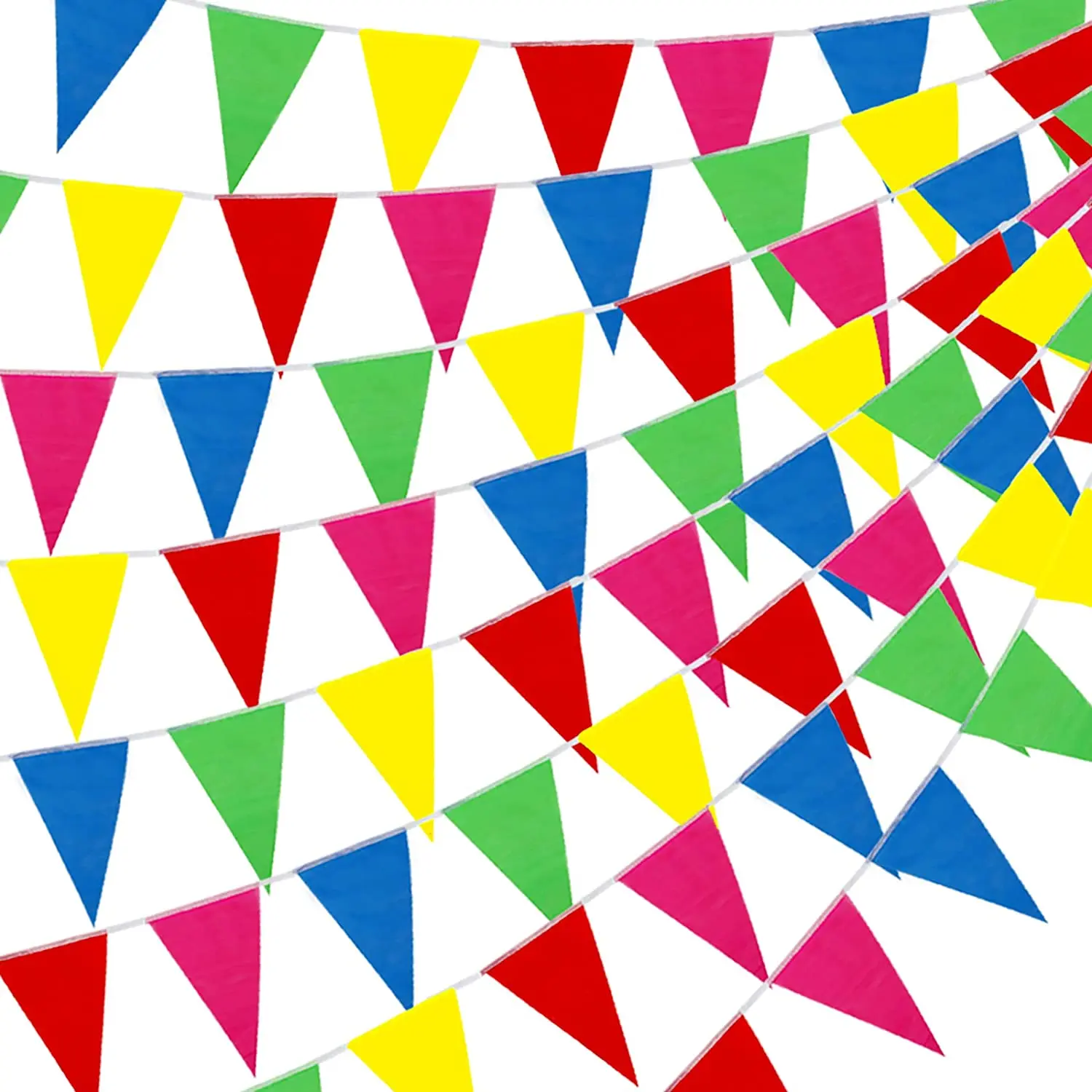 8*11 Inch Triangle Flag Banner - Multi-Color Bunting Flag - Birthday Party Grand Opening Christmas Decoration
