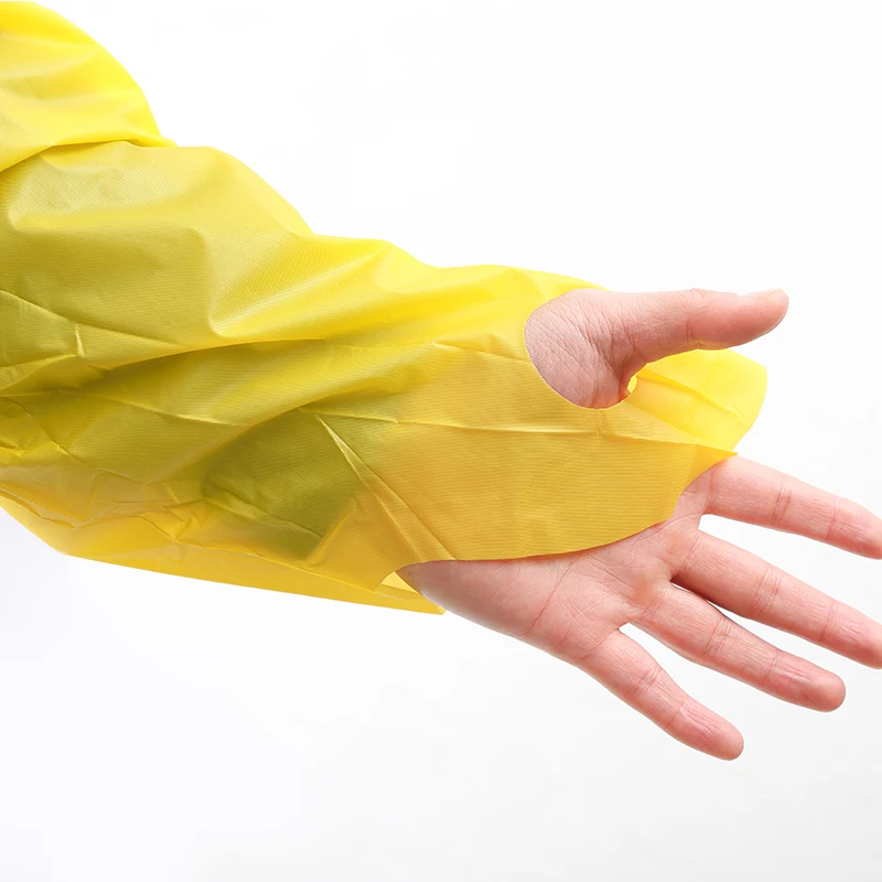 Isolation Gowns Disposable with Thumb Loops Waterproof CPE Blue Odorless PPE Gowns Unisex Adult Labs