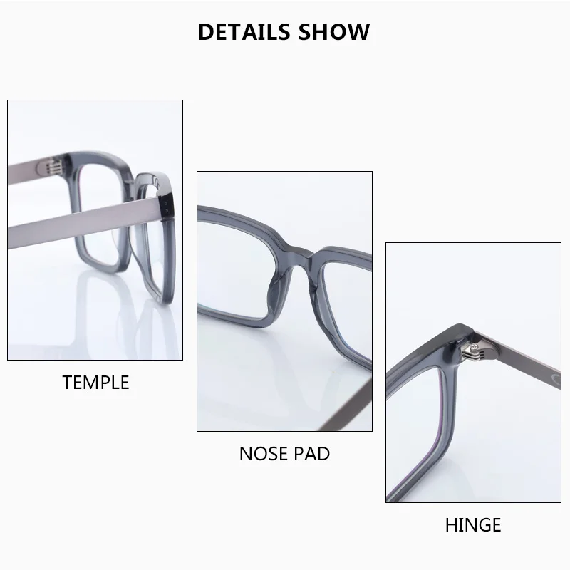 2022 New Retro Full Rim Prescription Glasses Frame Unisex High End Double Rivet Green Frame Square Acetate Optical Glasses