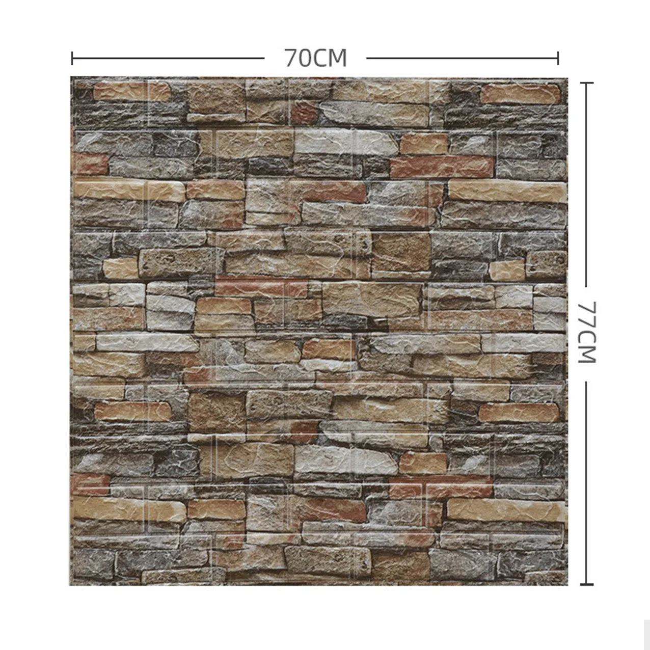 Self adhesive 3d stone/brick PVC XPE wallpaper 70x77cm wall stickers 3d for kids room animals