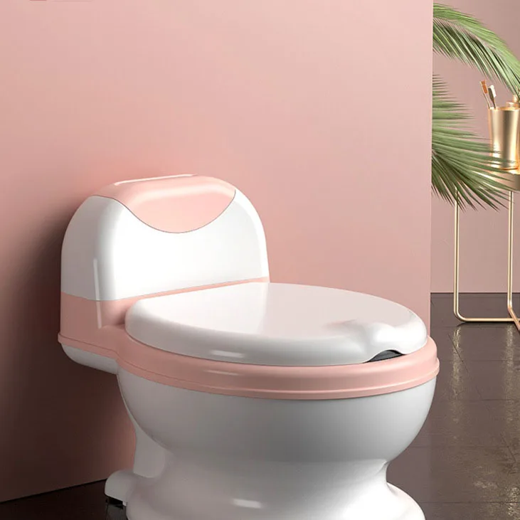 Guangzhou  Baby Toilet  Locks Safety Backrest Seat Plastic Potty With Toy Wc With Kids Adapter