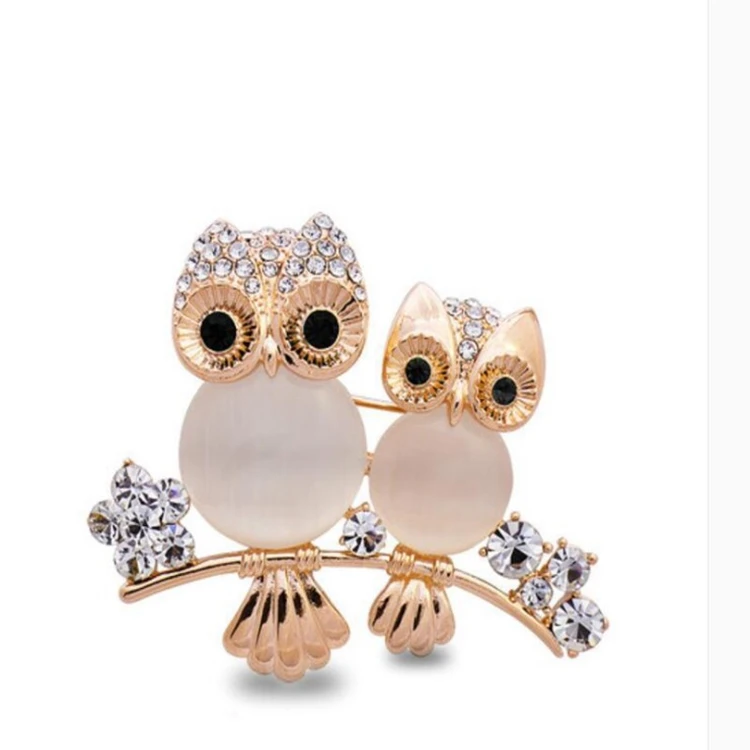 Yiwu accessories alloy diamond owl brooch trend wild clothing deer head bee peacock elephant butterfly silk scarf buckle brooch
