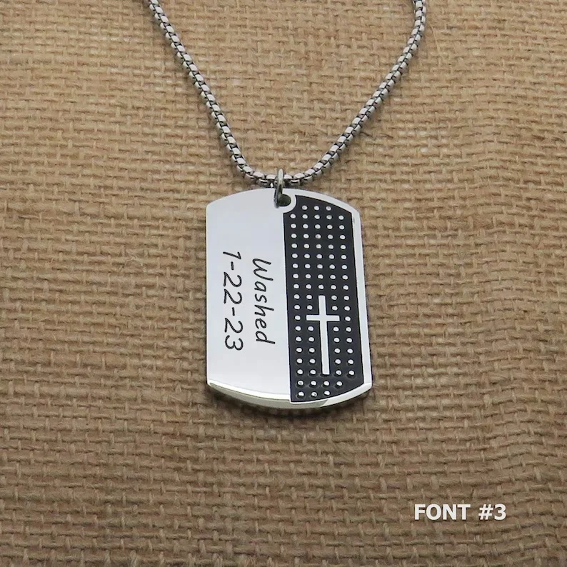 MECYLIFE Boys Men First Communion Necklace Jewelry Confirmation Gift Cross Name Date Necklaces