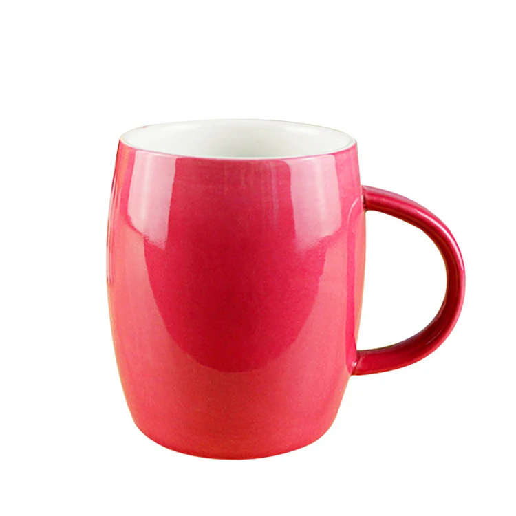 European Simple restaurant cheap bulk red color fashion oem ceramic coffee tea mugs