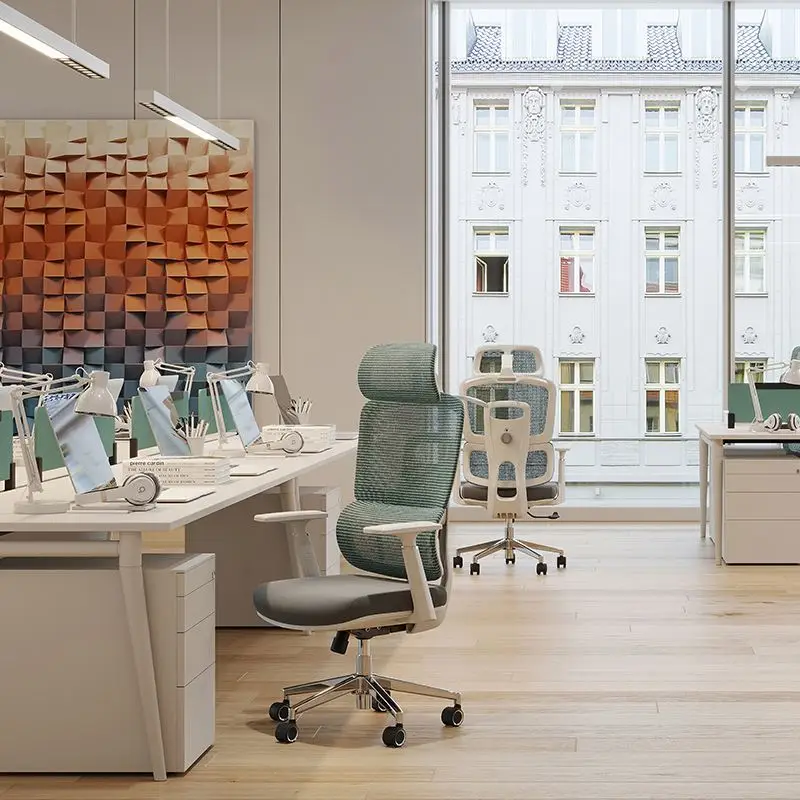 Modern 2024 Factory Price Ergonomic Office Full Mesh Adjustable Headrest Lumbar Support Tiling Ergonomic Lift Mesh Chair