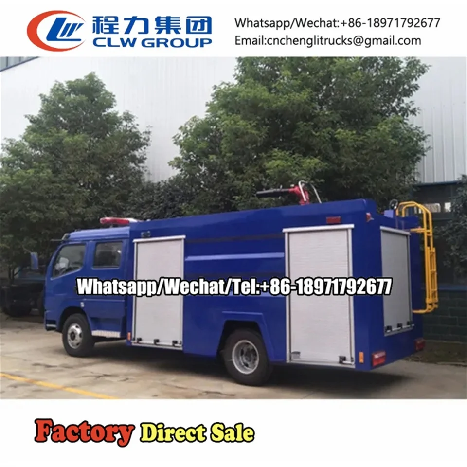 Автоцистерна Dongfeng d2.5 4x2 с двойной кабиной для пожаротушения 5000l 6000l китайский бренд пожарная машина цена