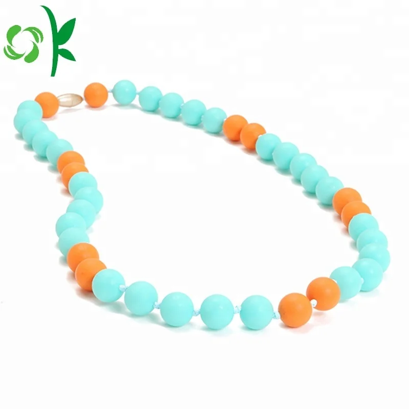 OKSILICONE Wholesale Silicone Bead Bracelet Soft Wristband Baby Teething Chewing Bead Toy Rubber Wrist Band for Kids