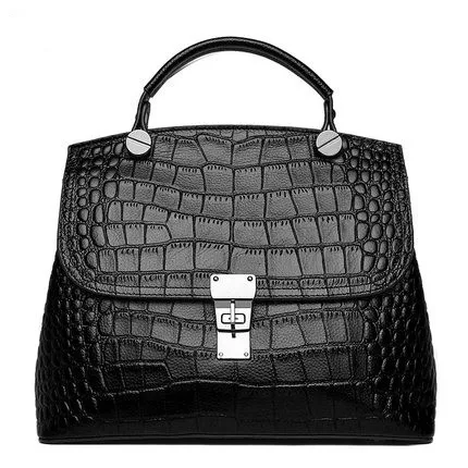 202 Custom Classic Ladies Large Genuine Real Cowhide Leather Bags Crocodile Pattern Handbags For Women