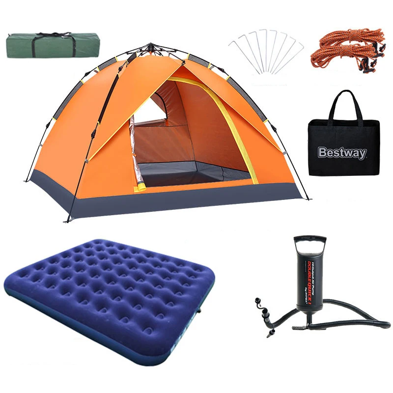 China manufacturer waterproof camping tent 2 person couple outdoor 3pcs camping tent and mat set