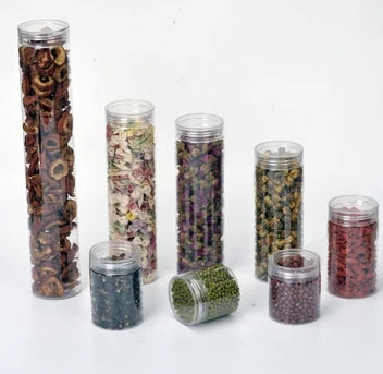 Spot wholesale of 55-caliber PET food jars. Transparent and sealed food packaging jars for grains, flower tea and biscuits