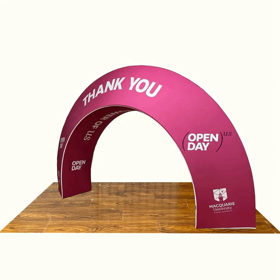 Top quality aluminum tension fabric quick set up trade show exhibition booth arch display stand