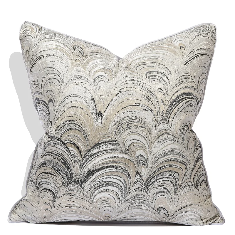 Modern Grey Jacquard Cushion Cover 50x50 High Quality Decor Sofa Pillow Cover Decorative Pillowcase Cushion Covers