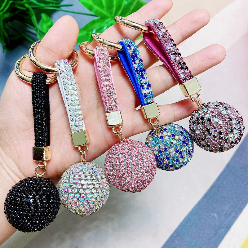 Fashion Rhinestone Keychain Bling Wristlet Keyring Diamond Small Bangle Keychain Bag Pendant