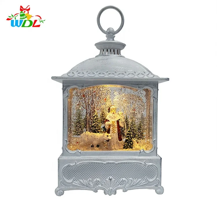 Wholesale Acrylic Gift&Craft Liquid Swirling Glitter Plastic Decor Santa Claus Light Gift Christmas Snowglobe With Blowing Snow