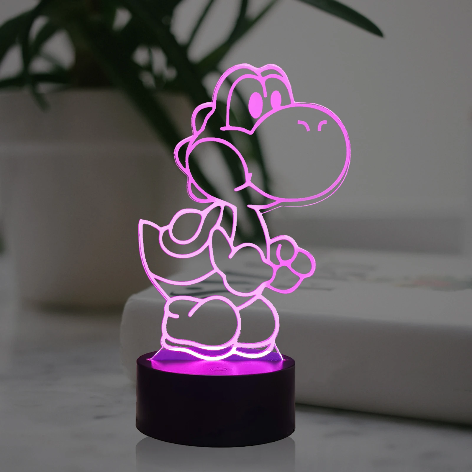 Dinosaur Lamp Mario Bros Cartoon Light Yoshi Toad Donkey Kong Bowser 3D LED Home Decor 7 Color Remote Sleep Mood Lighting Kids