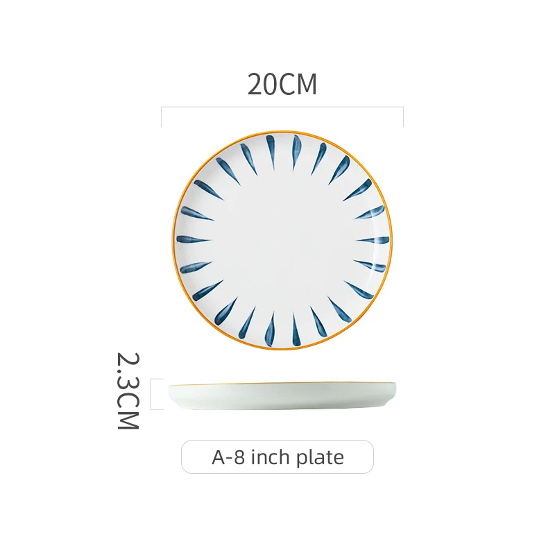 Hot sale 10 inch hand painted ceramic japanese dinner plate for party