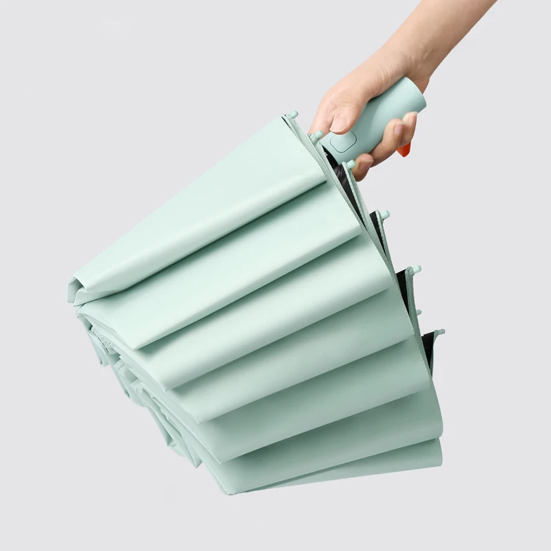 Fully Automatic Folding Umbrella 12 Bone For Sunny And Rainy Wind Resistant Uv Protection 3 Folding Umbrella With Logo Paraguas