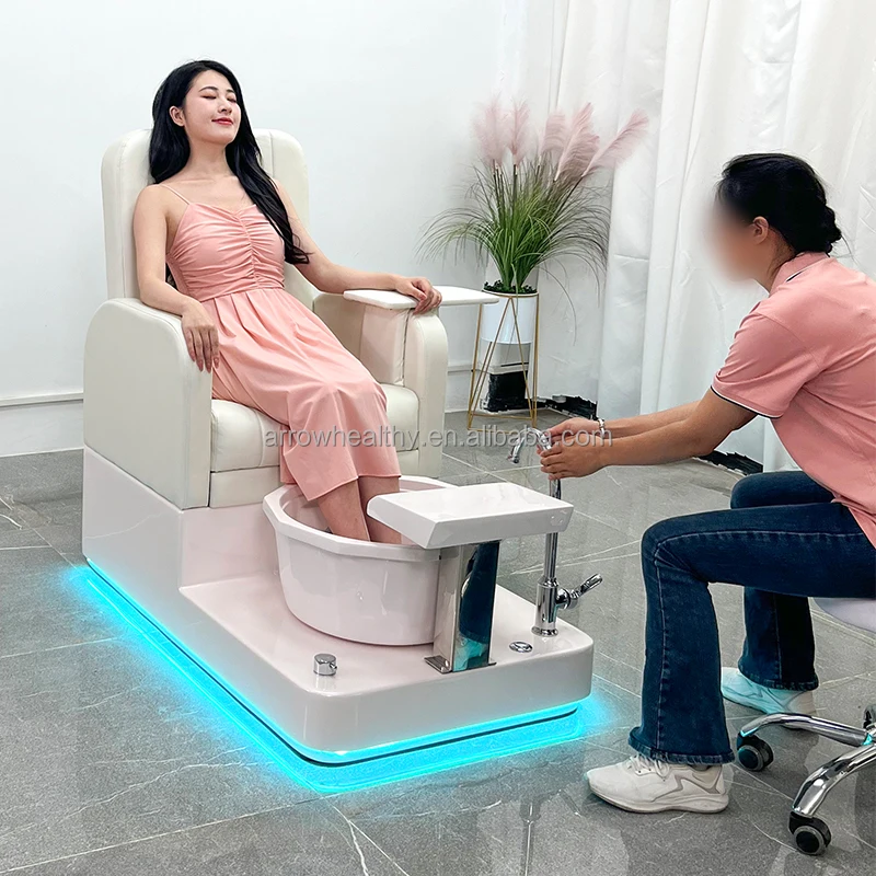 Hot Pedicure Chairs Luxury Modern Nail Salon Furniture High Back Manicure Chair Plumbing Spa Nail Salon Furniture Pedicure Chair