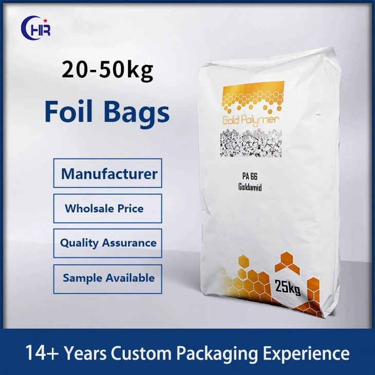 OEM/ODM Chemical Plastic Particle Fertilizer Packaging Bags 55lb Barrier Foil Sacks 25KG Moisture Barrier Bags