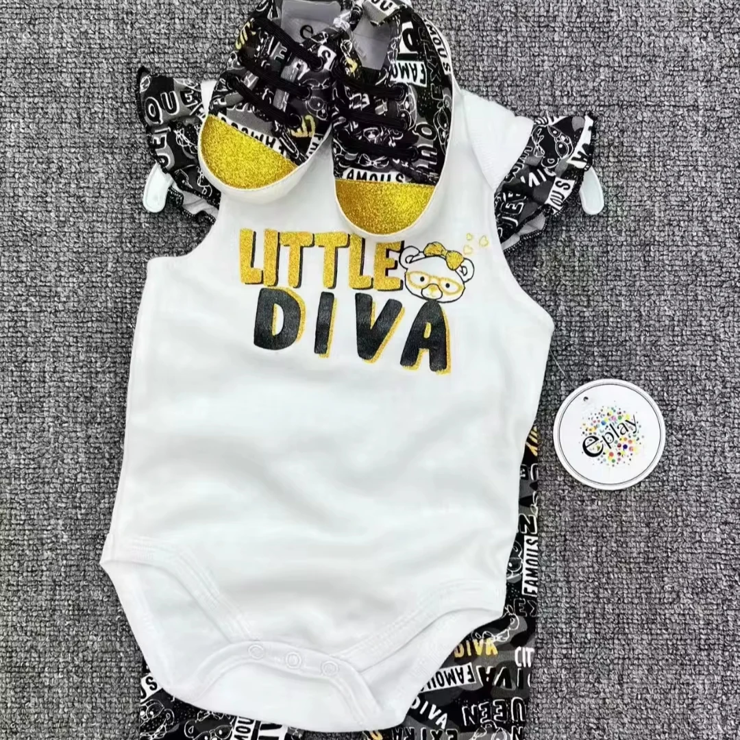 Soft Cotton Clothes Newborn Jumpsuits Wholesale Baby Romper Short Sleeve Bodysuits Cheap Price Toddlers Baby 3pcs Set Summer