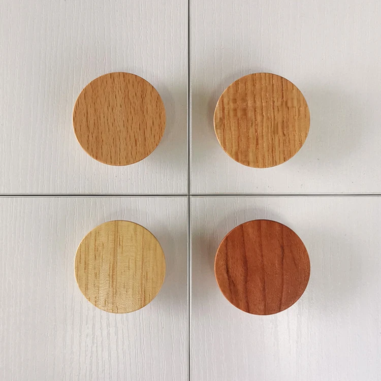 New Design Wood Drawer Knobs Hemisphere Furniture Knobs for Bedroom Minimalist Cabinet Knobs