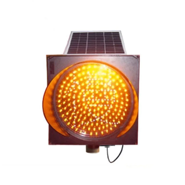 Flashing Warn Lamp With Solar Panel Yellow Traffic Signals LED Lights Yellow Flashing Warn Light
