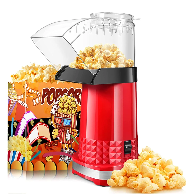 Hot Air Circulation Popcorn Maker Low Fat No Oil Needed Popcorn Popper for Home Movie/Party Electric Popcorn Machine