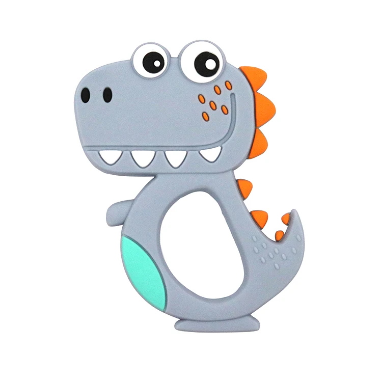 
Factory Supplier Custom BPA Free Silicone Baby Dinosaur Teething Teether Toys 