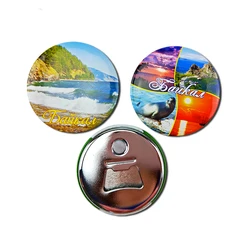 OEM Custom Made Design Your Own Logo Souvenir Gift Round 58Mm Cap Shaped Fridge Magnet Bottle Opener